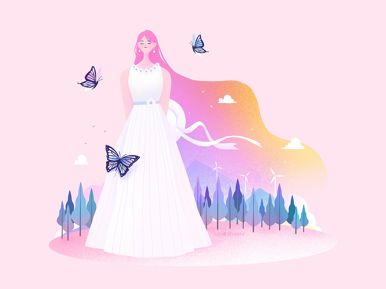 2020创意插画 | 美少女环游记（图ZMjM0MzYzNDU2） - 商业插画 - 站酷设计师比格招HUHV原创素材 - 站酷ZCOOL