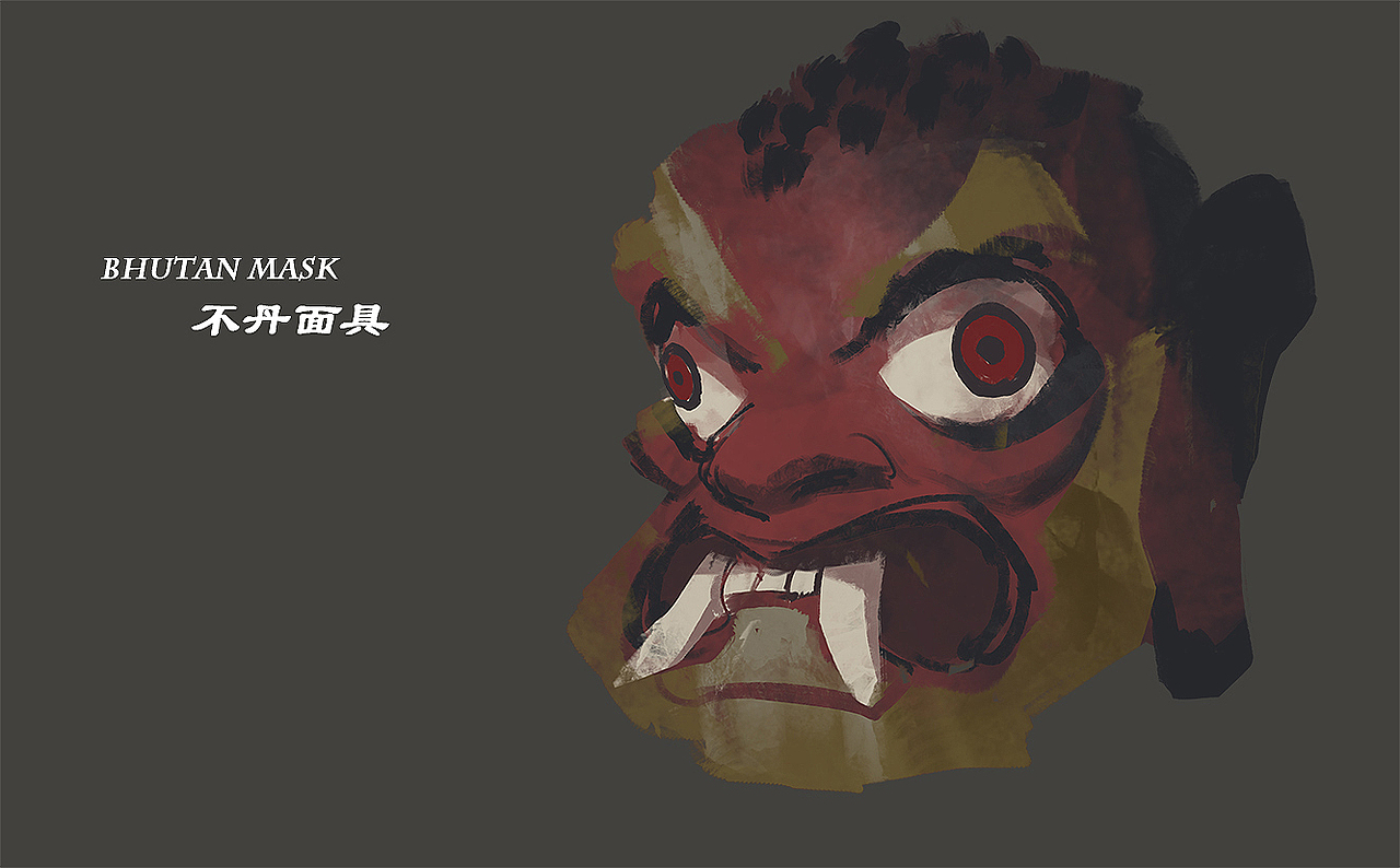 不丹面具作画步骤