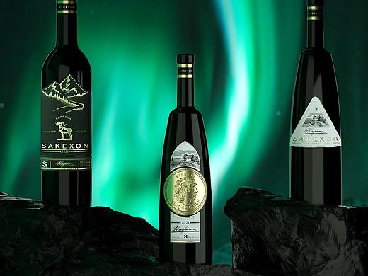 撒克逊红酒包装设计
