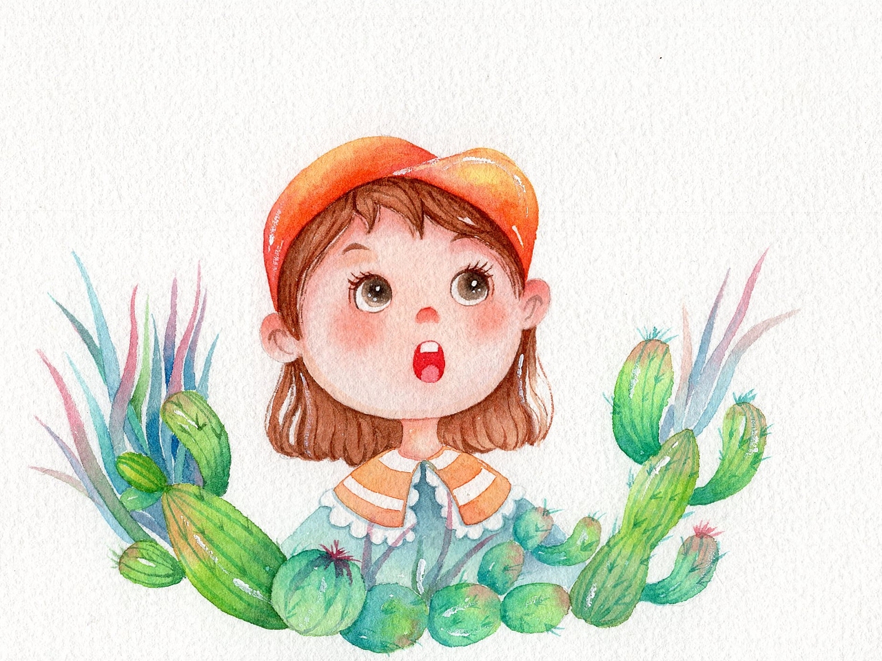 水彩卡通头像‖水彩插画‖人物头像