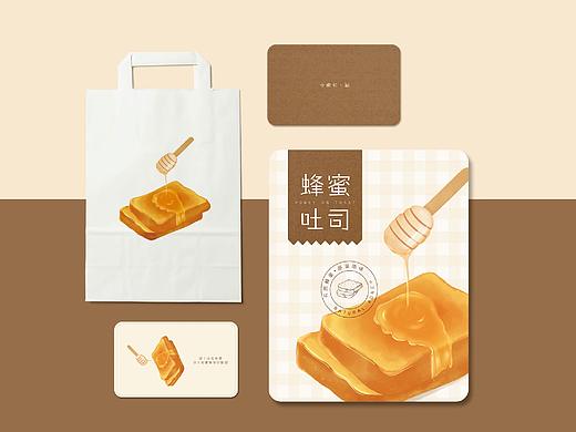 一款吐司的插画外盒包装设计