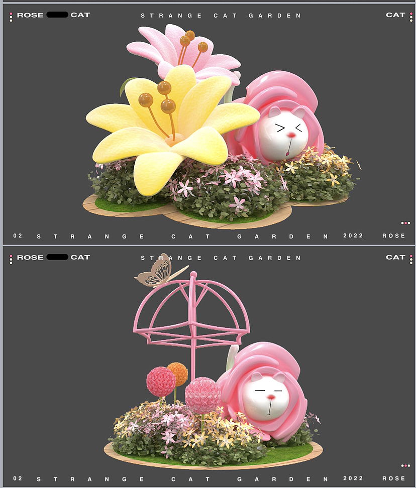 春季美陈活动方案推荐|奇喵花园艺术展（图ZMzI3ODU0Mzcy） - 展陈设计 - 站酷设计师IP设计老何说原创素材 - 站酷ZCOOL