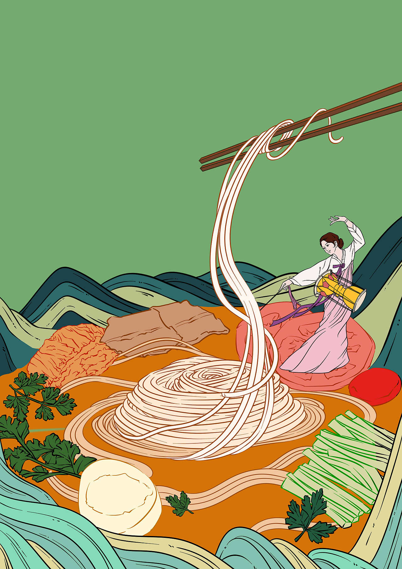 铺大色