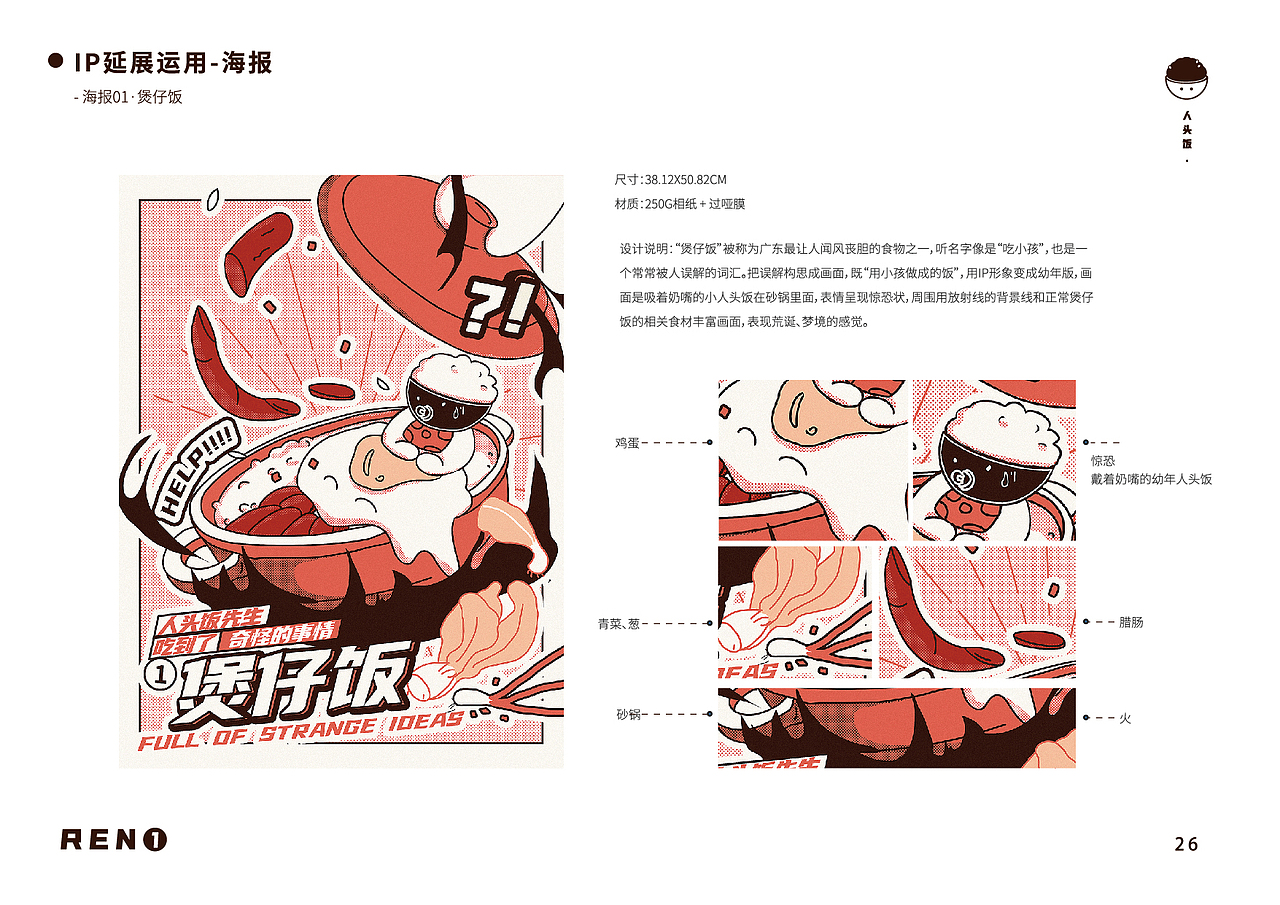 毕业设计-“人头饭”IP形象设计（图ZMjU5NjI4MzY4） - IP形象 - 站酷设计师北极尤里鱼原创素材 - 站酷ZCOOL