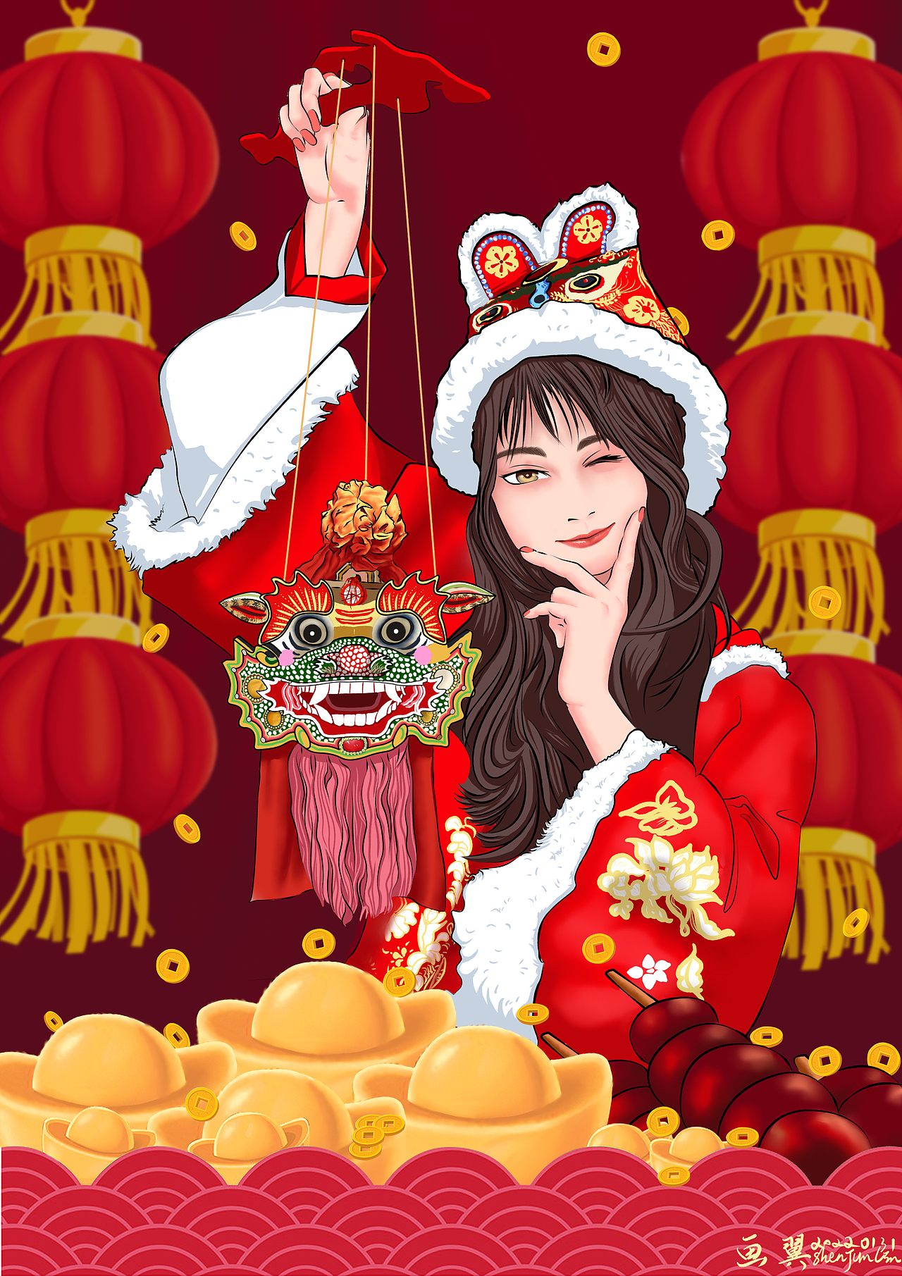 虎年贺图（图ZMjg2ODk4MDc2） - 创作习作 - 站酷设计师画小翼原创素材 - 站酷ZCOOL