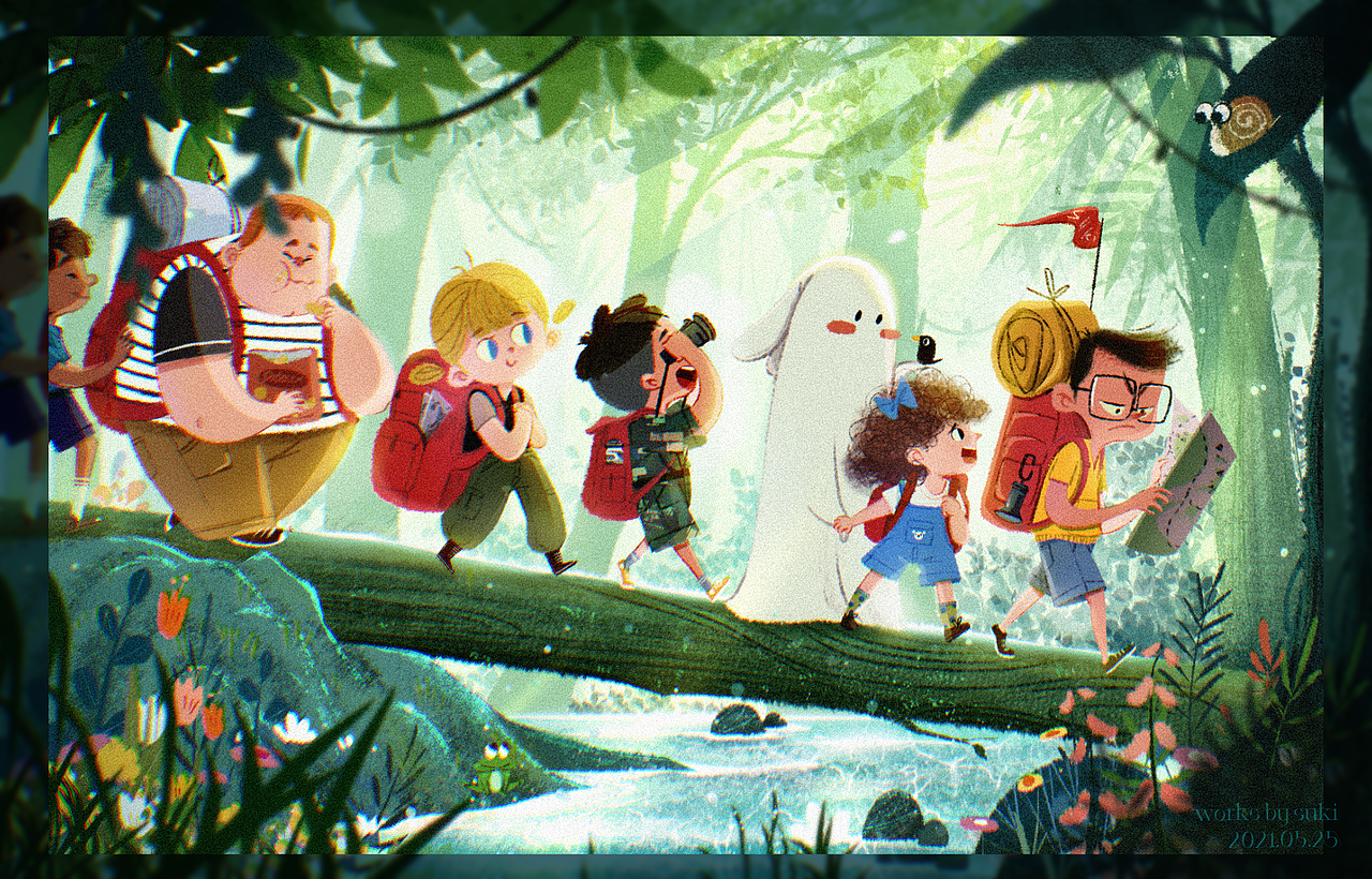 光影练习《奇怪的朋友》（图ZMjkwMjMyOTIw） - 绘本 - 站酷设计师魏冉SY原创素材 - 站酷ZCOOL