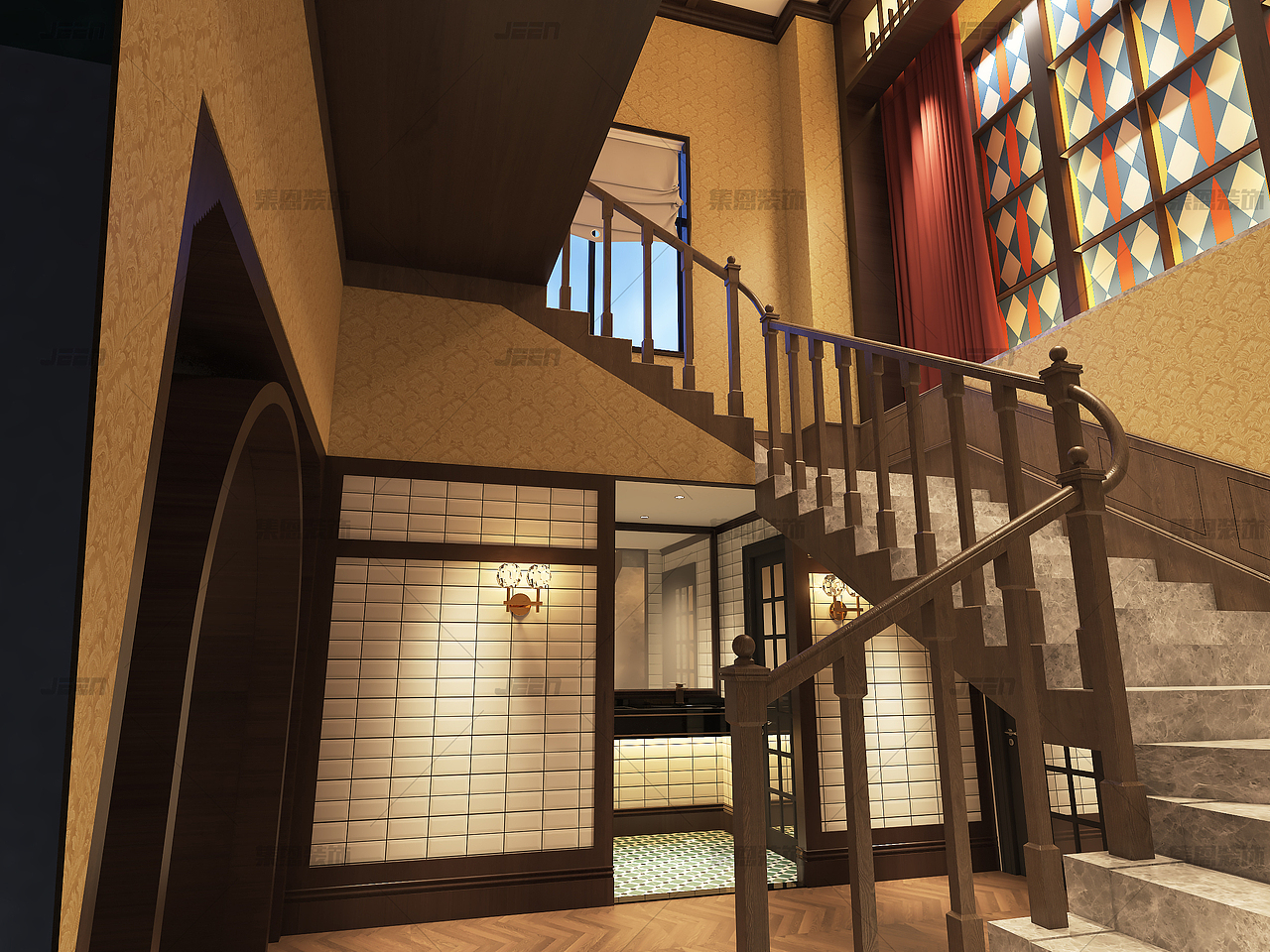 仙门水镇西餐厅_西餐厅设计_复古风格餐厅设计（图ZMjc3NTYzMzcy） - 酒店餐饮设计 - 站酷设计师集恩餐饮全案设计原创素材 - 站酷ZCOOL