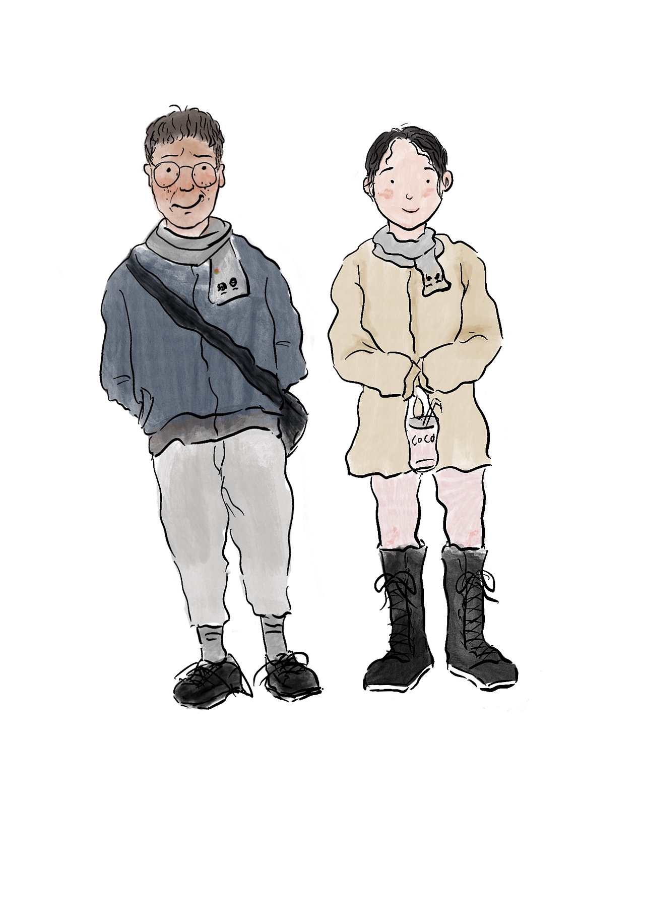 速写朋友和他女朋友（图ZMzA2ODgwOTA4） - 儿童插画 - 站酷设计师许世路原创素材 - 站酷ZCOOL