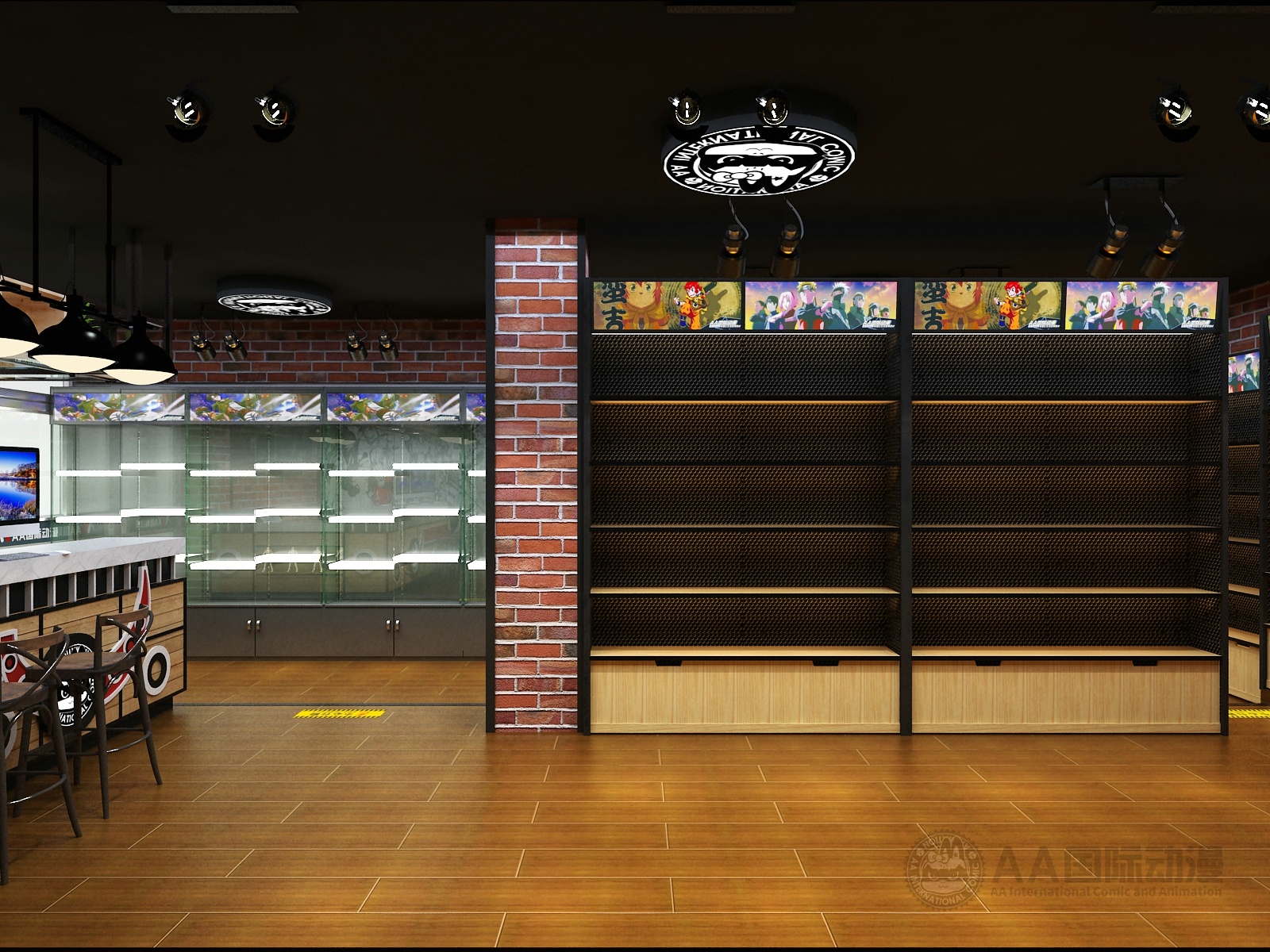 动漫主题饮品店3D设计效果图