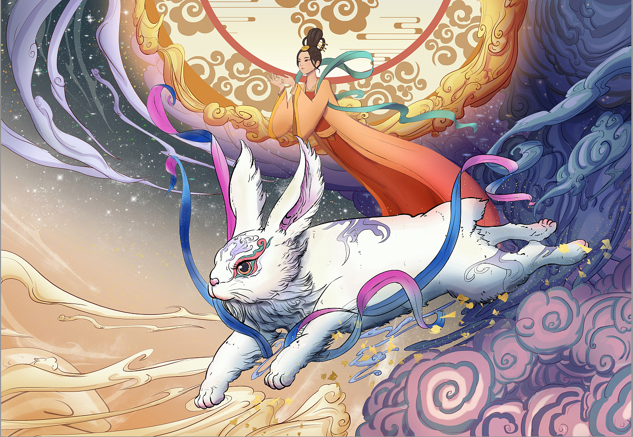 二十八星宿-房日兔|插画|创作习作|算卦的ice - 原创作品 - 站酷