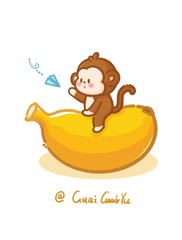香蕉和猴子（图ZMzQyMDgyNjA0） - 商业插画 - 站酷设计师怪怪鱼儿原创素材 - 站酷ZCOOL