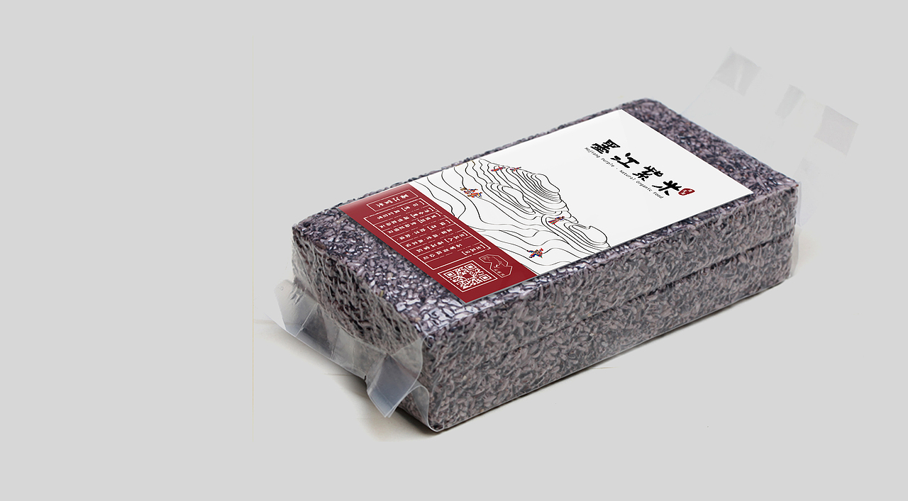 中国风包装设计——墨江紫米米砖袋包装设计