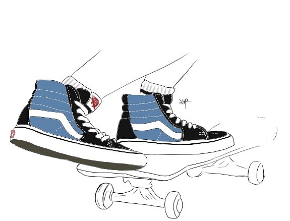 插画vans鞋子