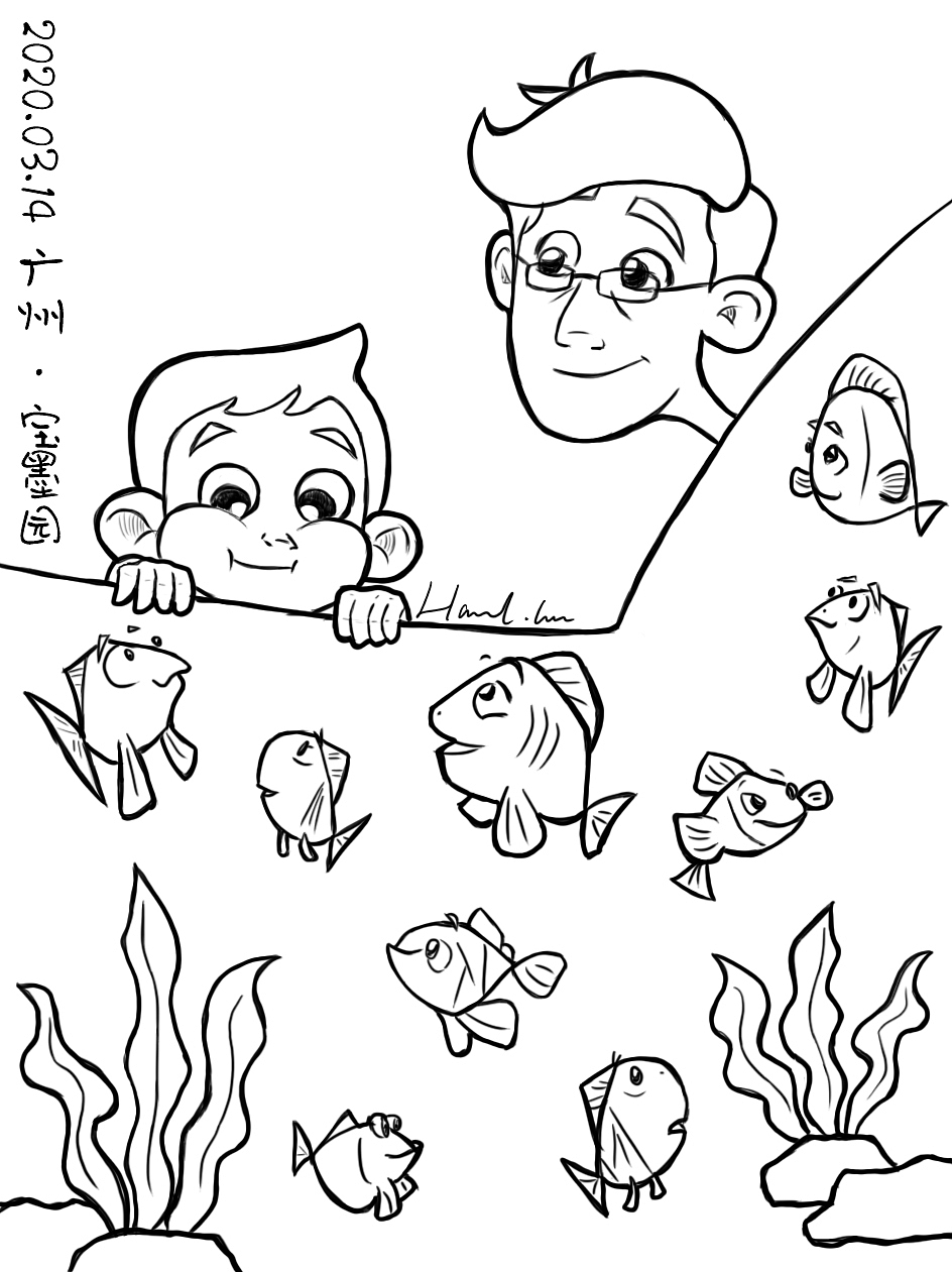 小猴亲自子系列《宝墨园的鱼》（图ZMjAxOTUyNzYw） - 概念设定 - 站酷设计师HazelLee1228原创素材 - 站酷ZCOOL