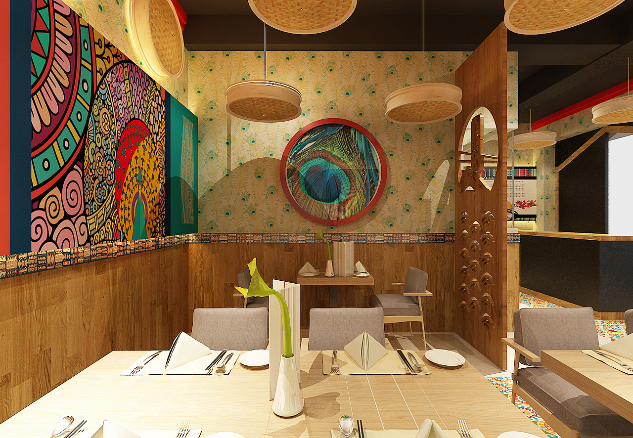 一家米线店设计效果图 餐饮设计 米线店照片（图ZNzM5NTc3NDQ=） - 展陈设计 - 站酷设计师星空工作室原创素材 - 站酷ZCOOL