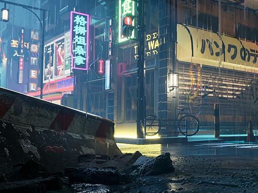 【三维场景】【虚幻引擎UE4】雨夜 赛博朋克 2020 07