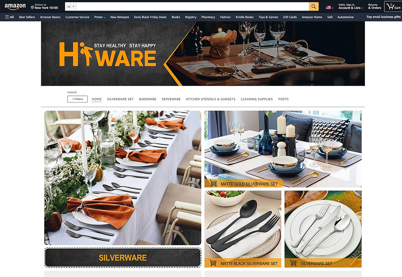 餐具亚马逊首页店铺装修