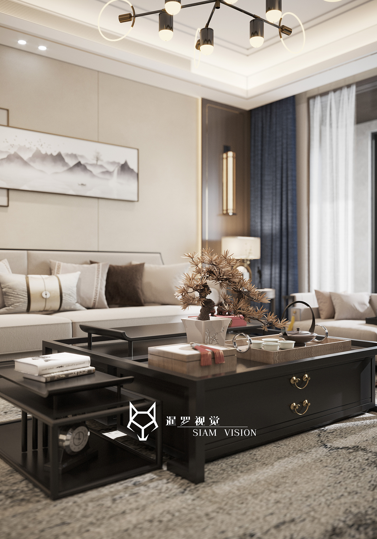新中式效果图作品|暹罗视觉（图ZMjY1Nzk5MTg0） - 家装设计 - 站酷设计师暹罗视觉设计原创素材 - 站酷ZCOOL