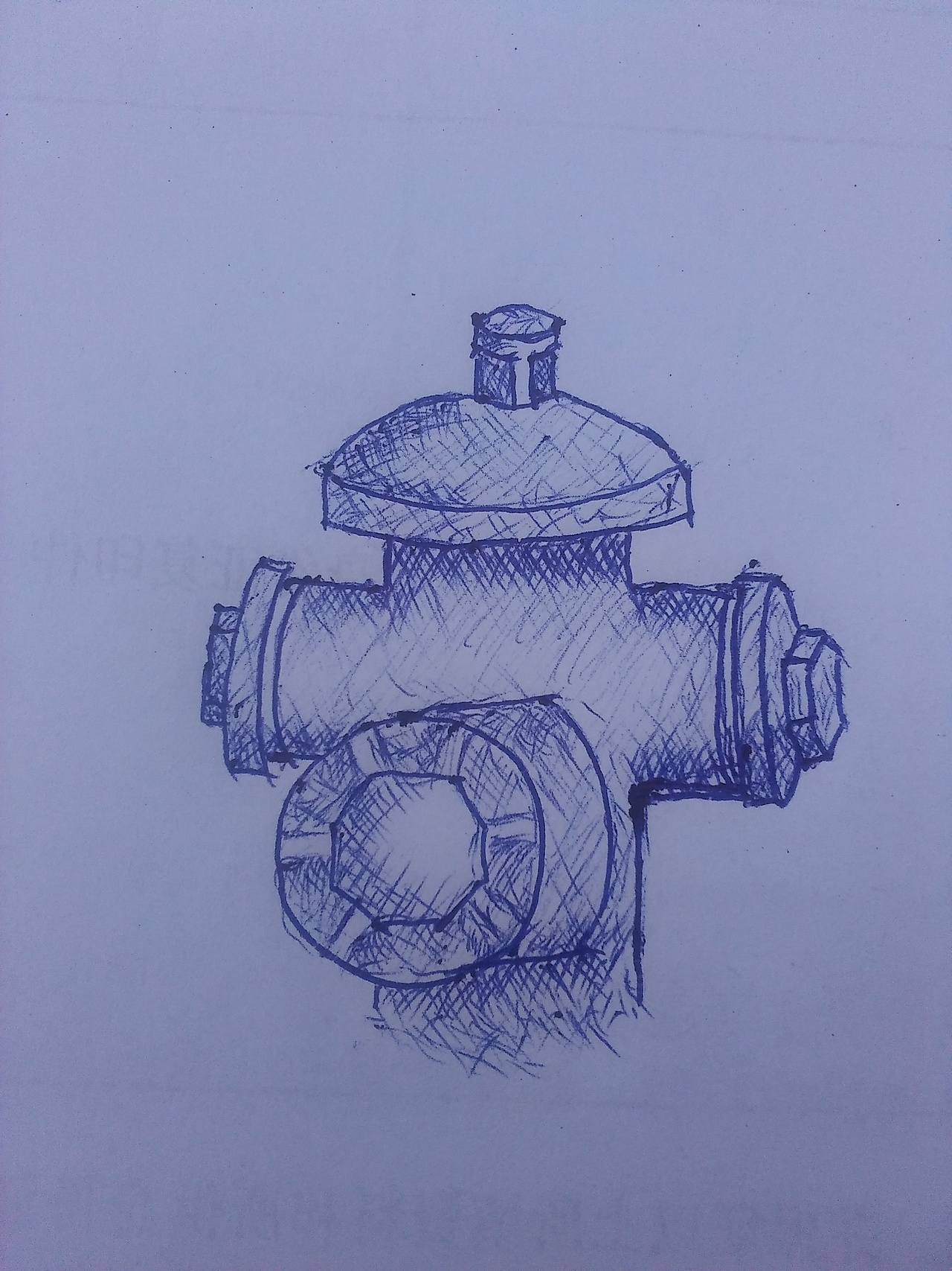 圆珠笔画消防栓