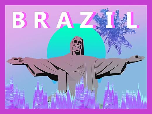 矢量蒸汽波插画