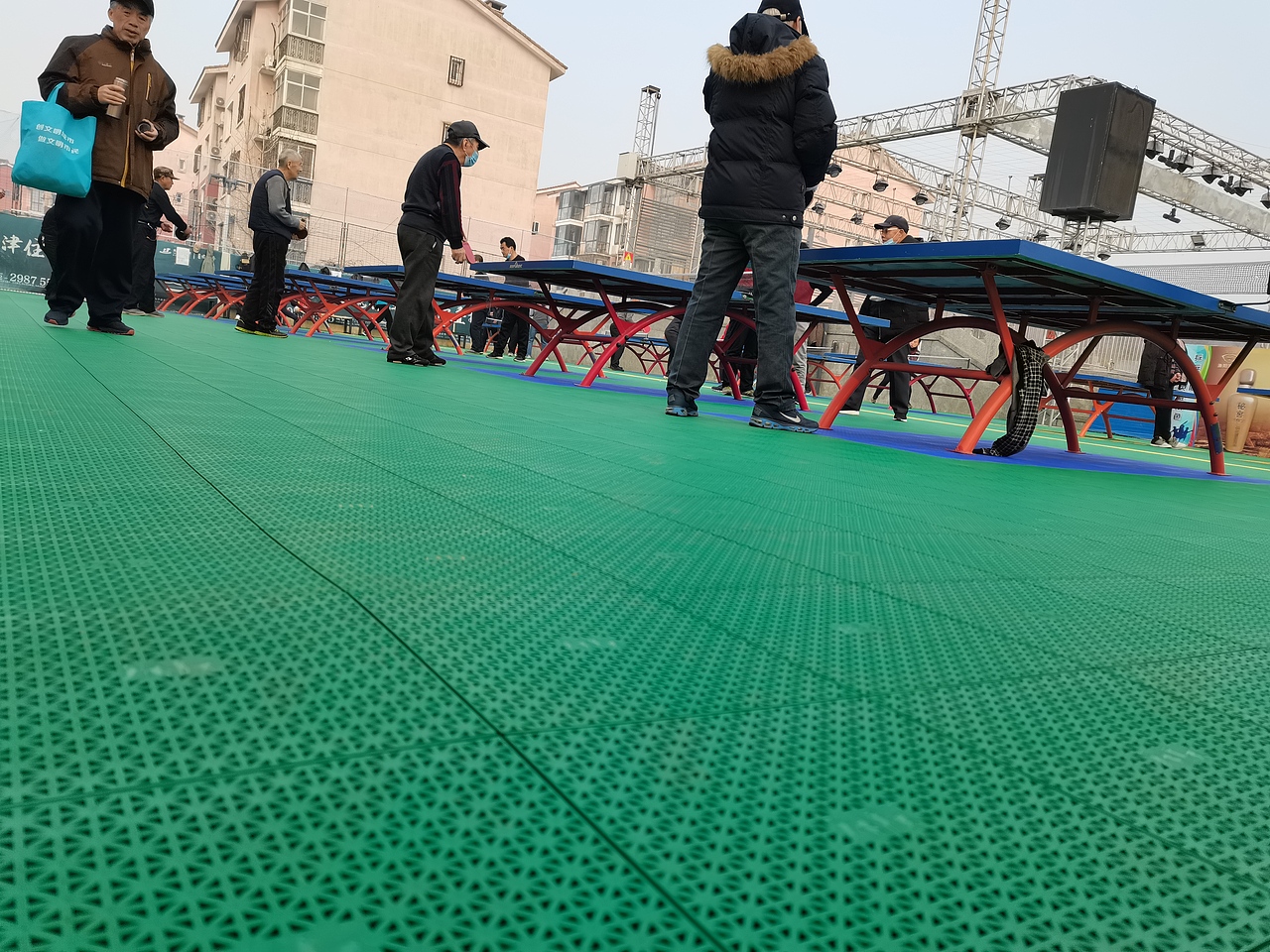 天津府君山公园广场-悬浮地板乒乓球场