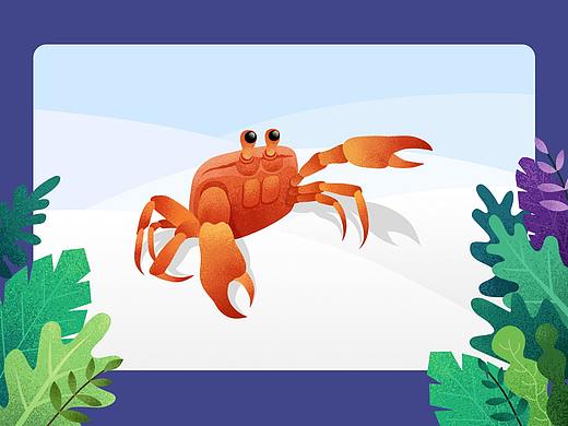 大螃蟹动画插画