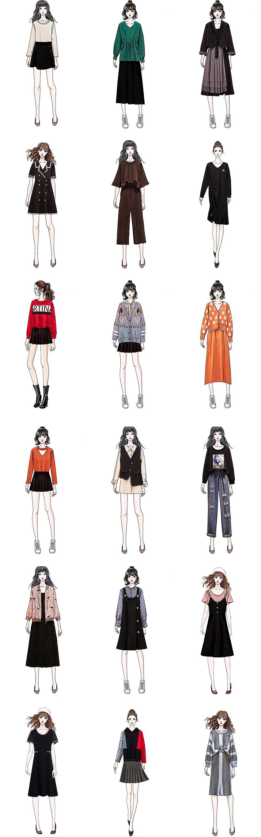 服装卡通人物手绘