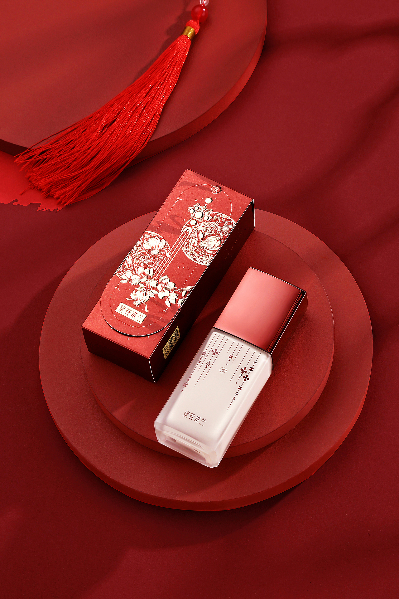 星花木兰粉霜静物摄影化妆品拍摄