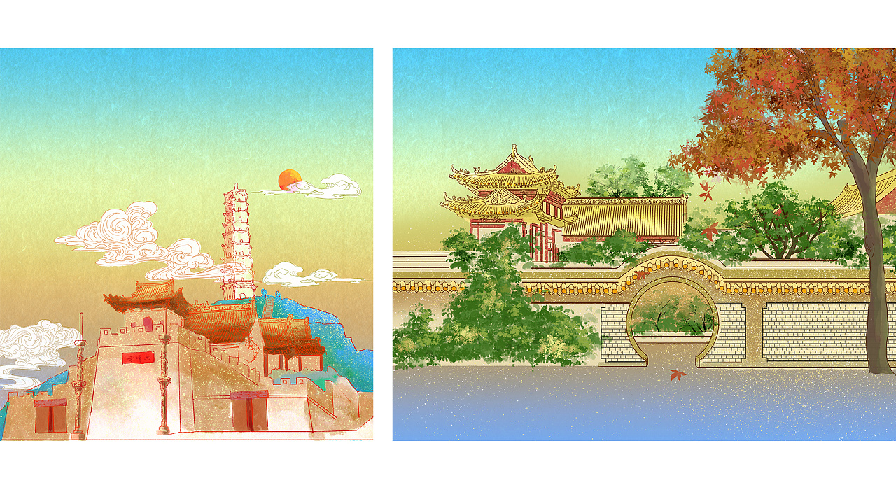 国风 榆林建筑|插画|创作习作|二十四暮里 - 原创作品 - 站酷 (zcool)