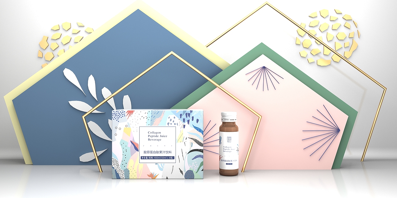 初以胶原蛋白肽果汁饮料大健康产品包装塑型减脂包装