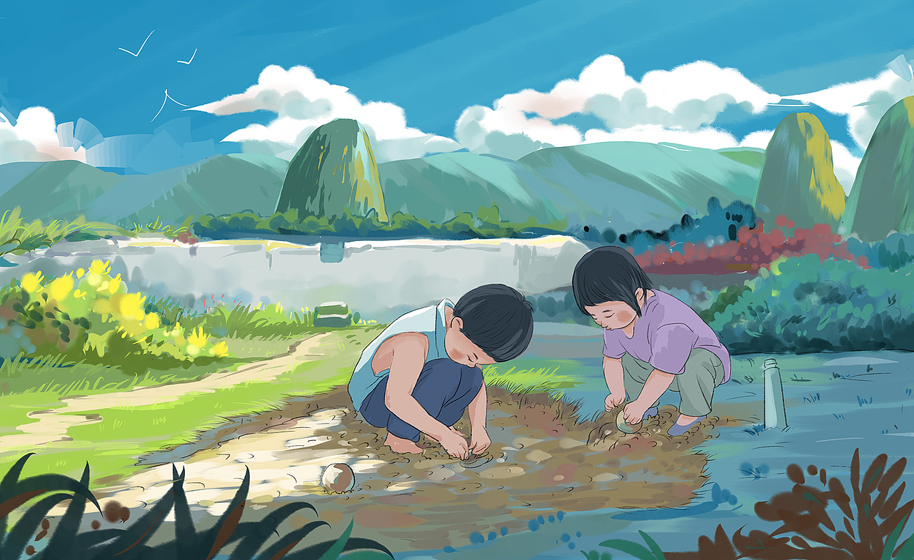 童年.印象|插画|创作习作|田园歌_原创作品-站酷zcool