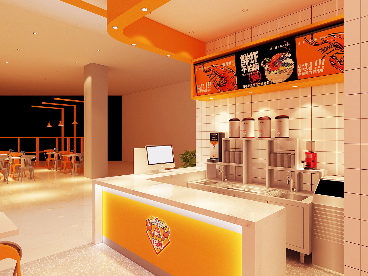 山西临汾虾爆料店空间设计升级