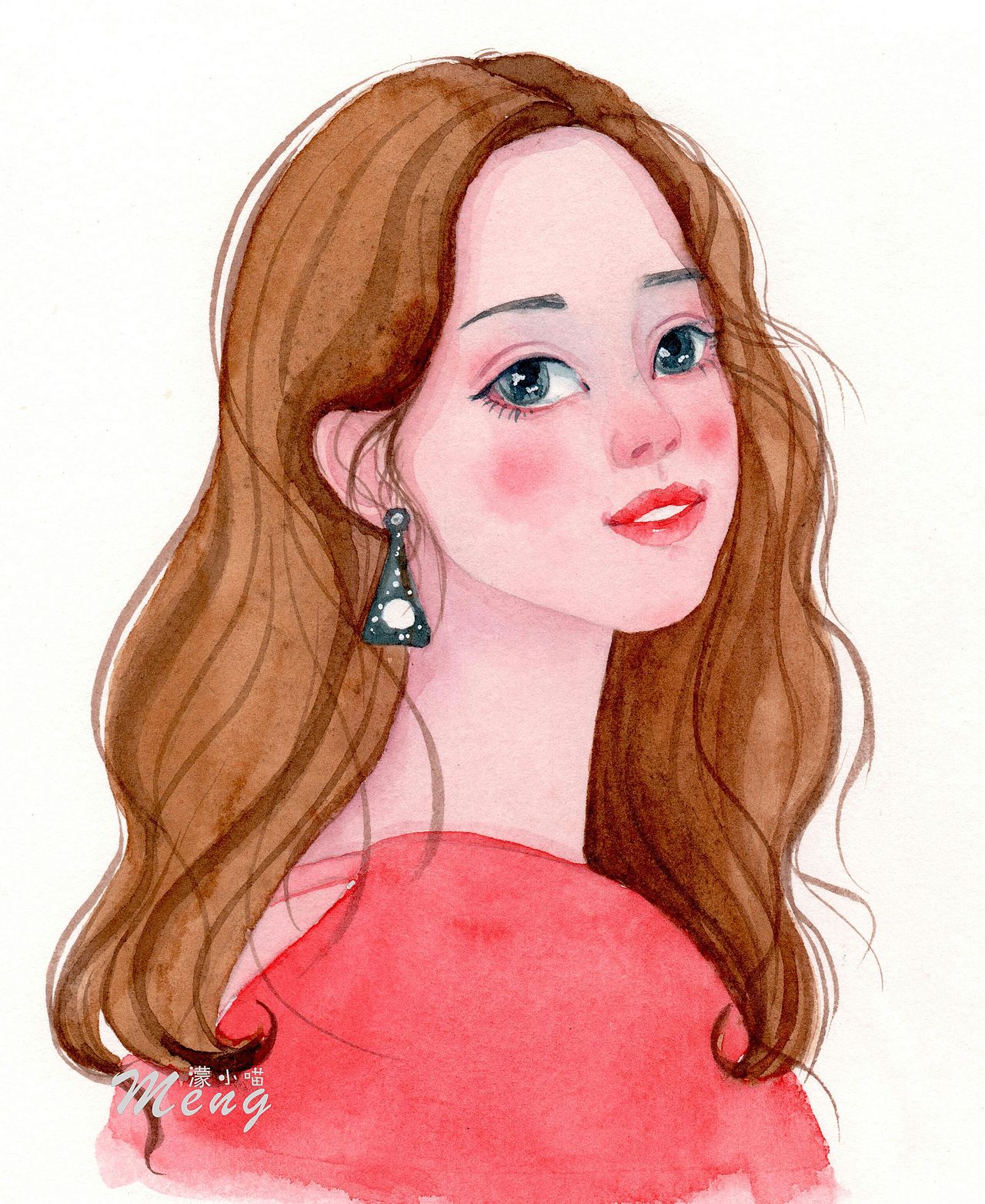 手绘水彩插画人物