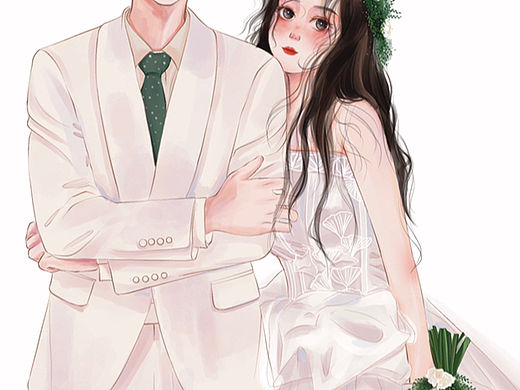 水彩风—手绘婚纱照