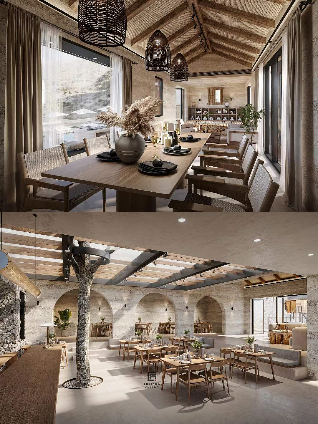 工装民宿设计案例丨宁静惬意的避世之所（图ZMzY1NzMyNzI4） - 酒店餐饮设计 - 站酷设计师爱设计的初初吖原创素材 - 站酷ZCOOL