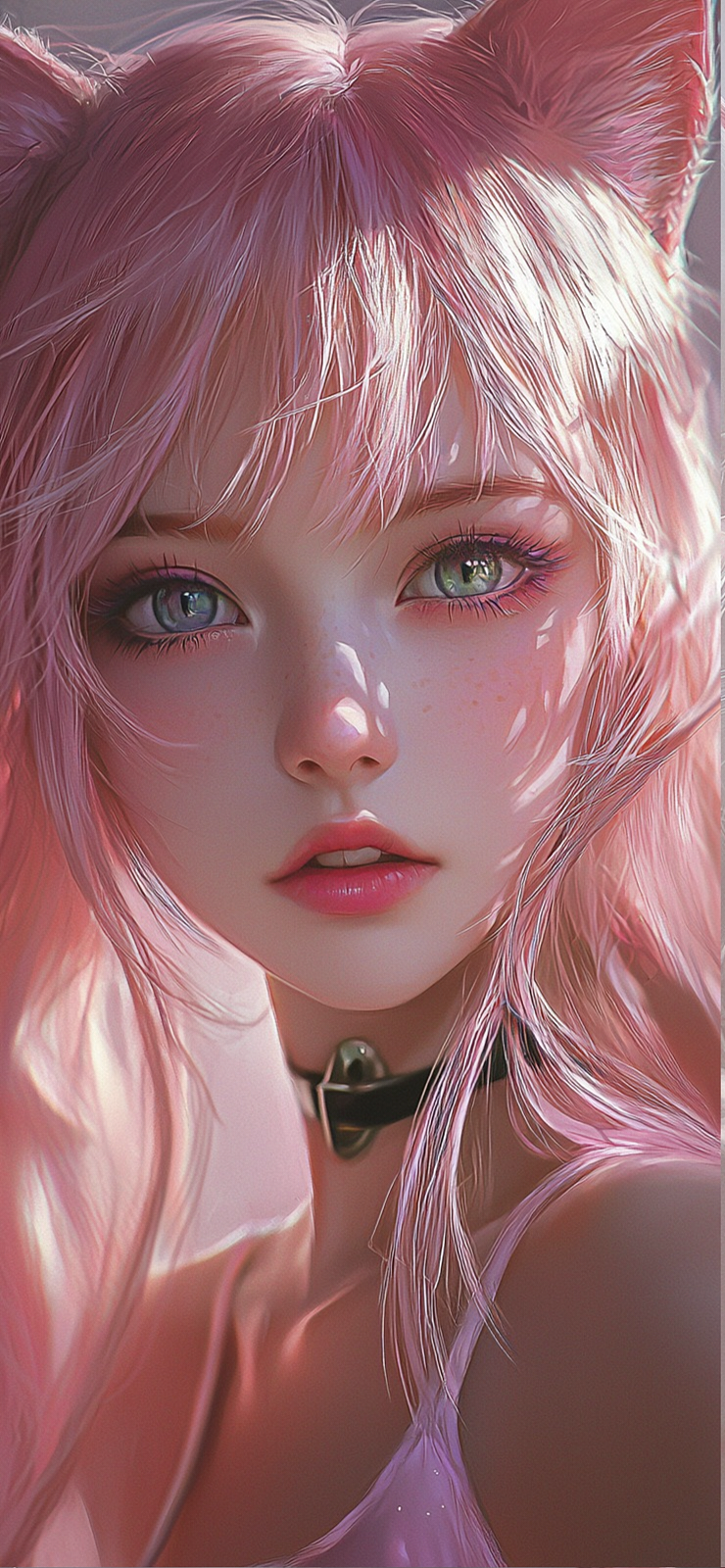 可爱猫耳女孩(粉色系壁纸)