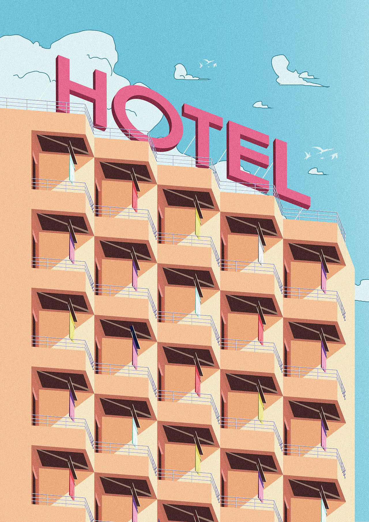 hotel|插画|插画习作|忧忧蛋蛋 - 原创作品 - 站酷 (zcool)