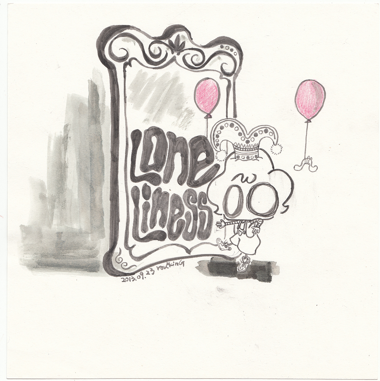 那天觉得伤感了就画了~