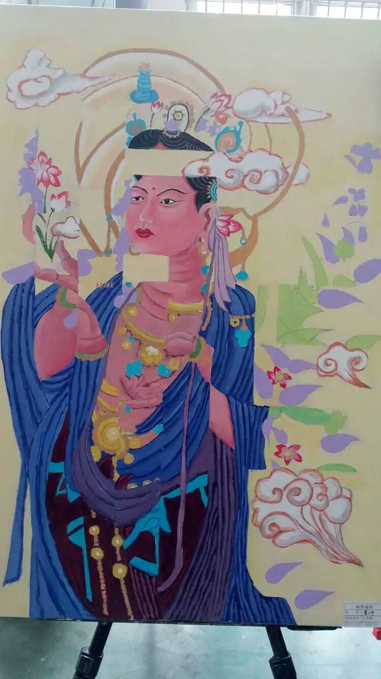 整副画   我用了半年的时间   大颜色的选取   我选择了梵高喜欢并常用的黄和蓝   希望这幅画能带给大家一种淡雅幽静的感受    喜欢的联系我           【非诚勿扰】