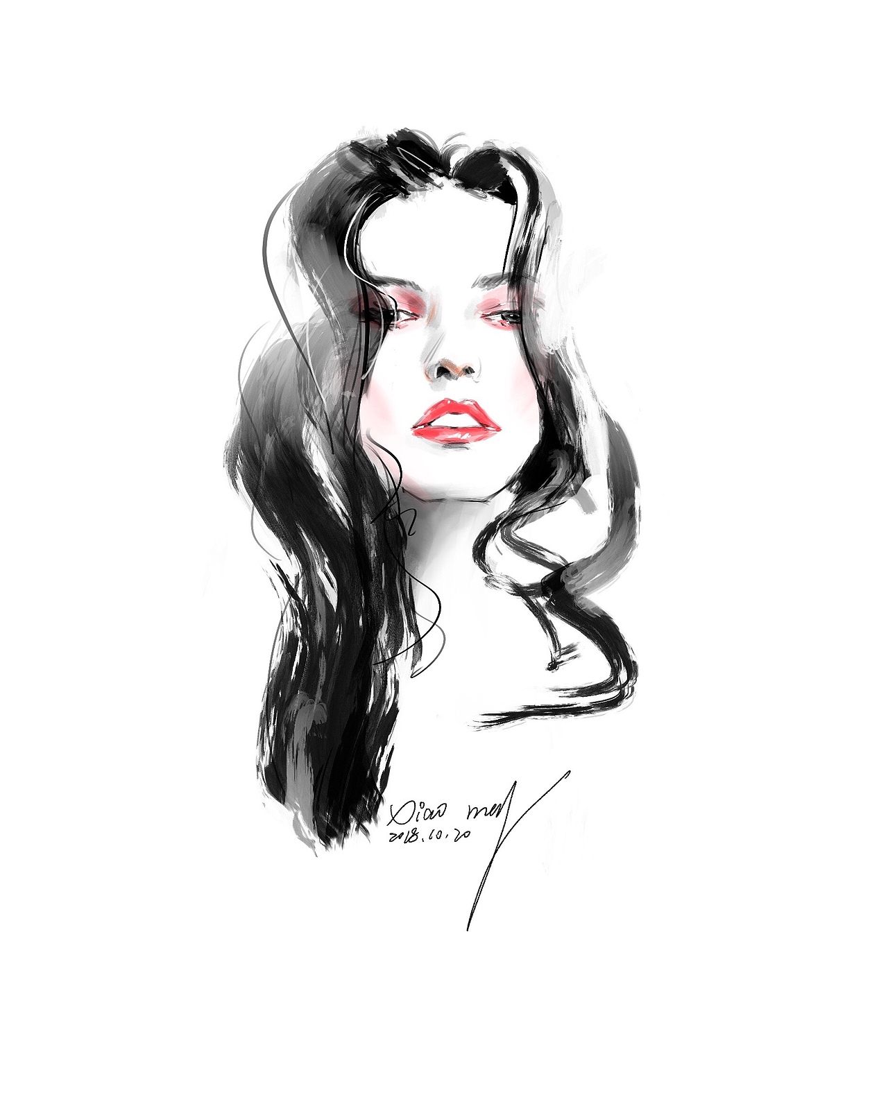 时尚插画～个性女生（图ZMTM2Njg1OTM2） - 创作习作 - 站酷设计师霓虹赶路人原创素材 - 站酷ZCOOL