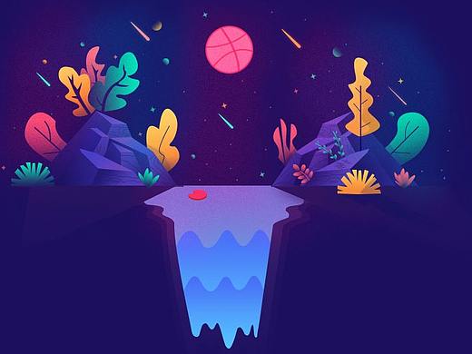 扁平渐变质感插画