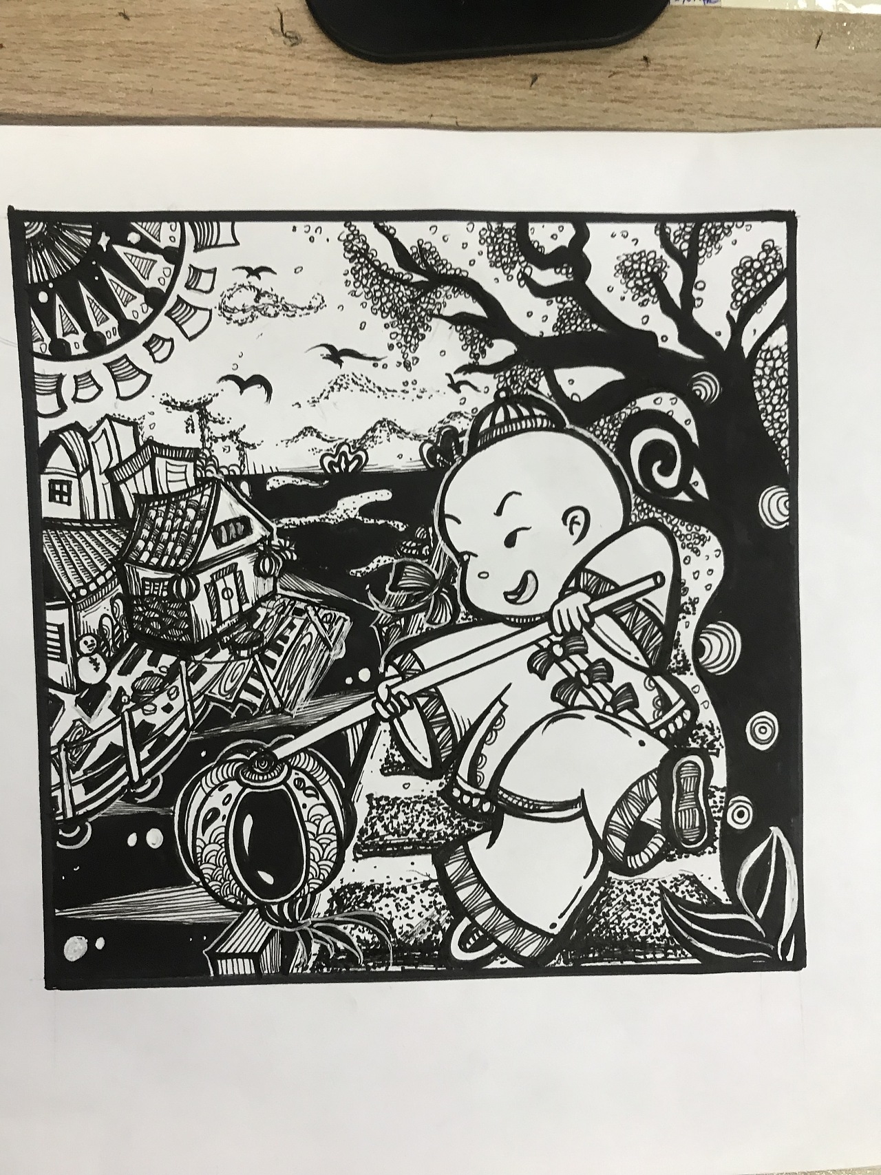 黑白装饰画