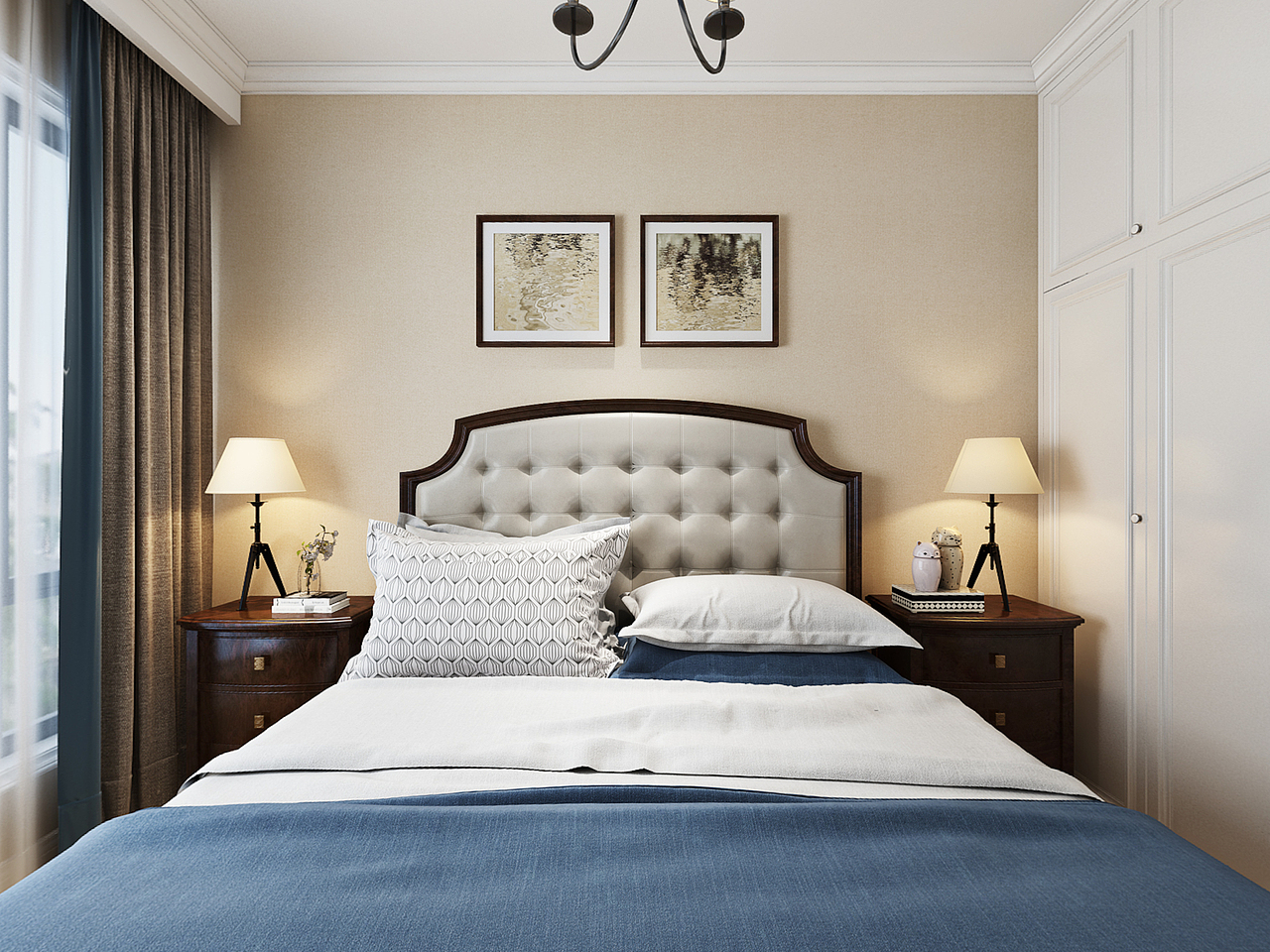 龙湖开元 108平 美式风格装修设计效果图