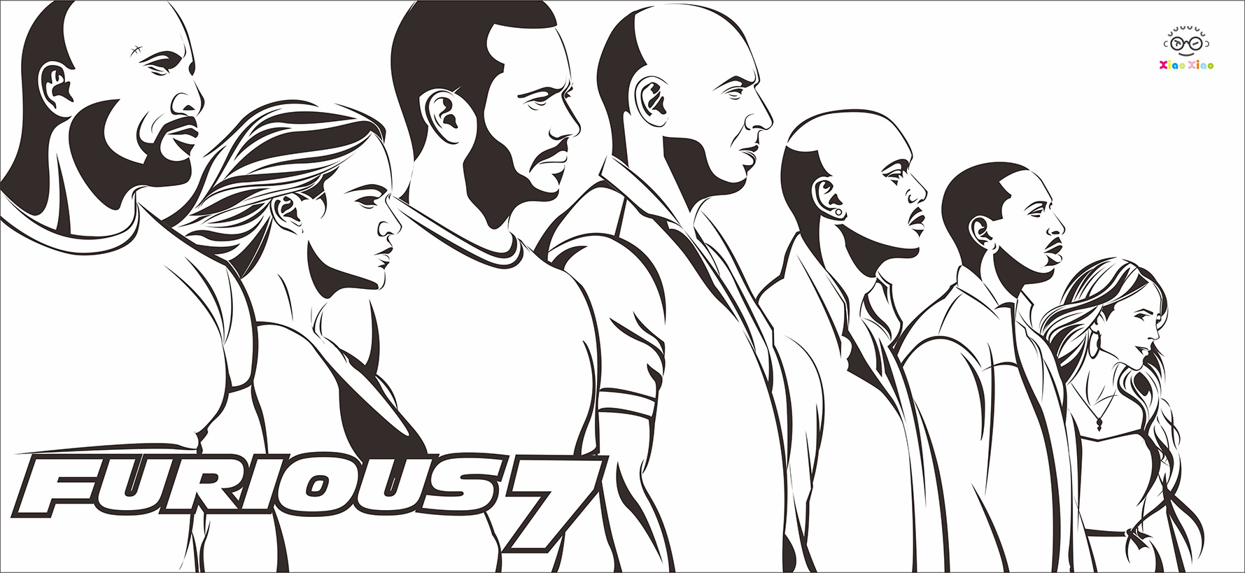 速度与激情7-艺术黑白画