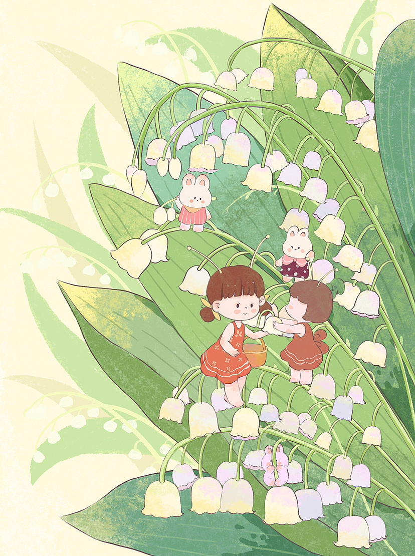 兔子与花（图ZMzM1MDA3MjQ4） - 儿童插画 - 站酷设计师画画的titi原创素材 - 站酷ZCOOL