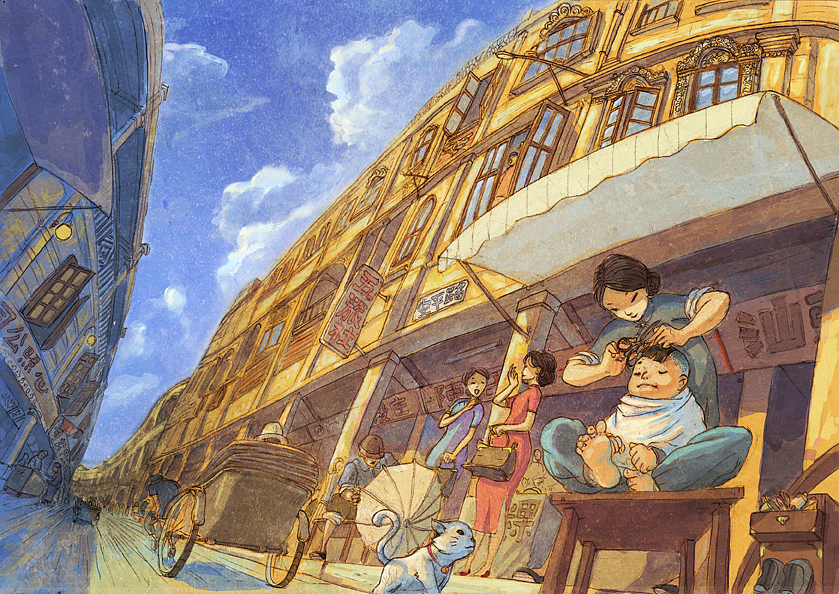 民国时期的汕头老市区——曾经繁华的小公园（图ZNzkxOTUxNg==） - 绘本 - 站酷设计师KinYip原创素材 - 站酷ZCOOL