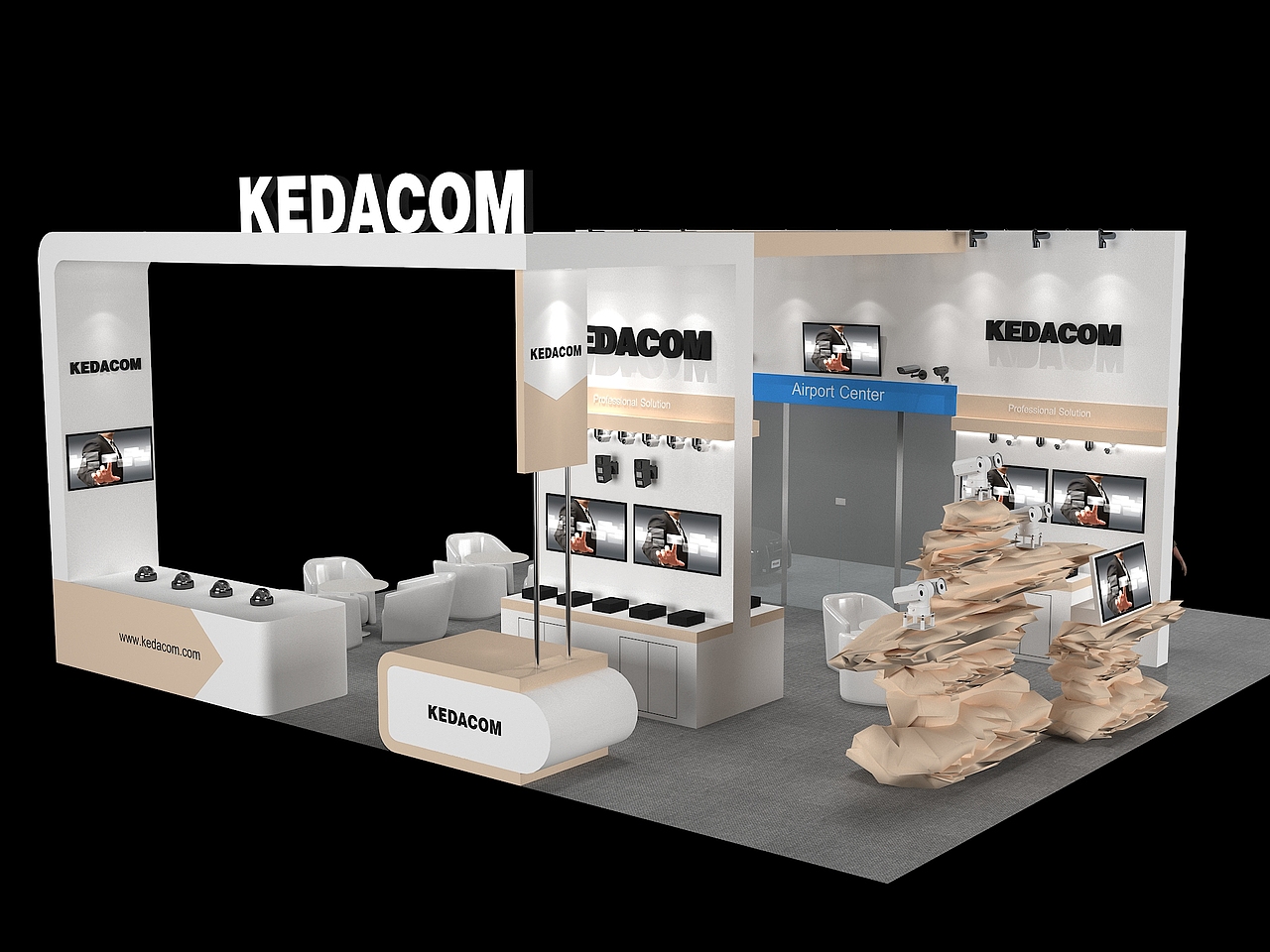 尝试做的一组展厅建模,盼望以后能有机会做的更好吧