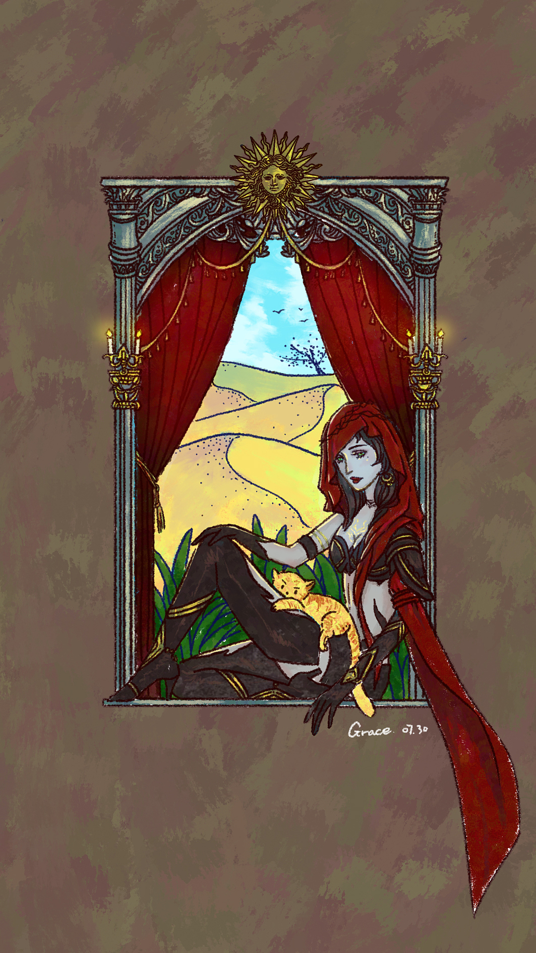 上个月画的晓天喵姐封面好难裁呀两个版本