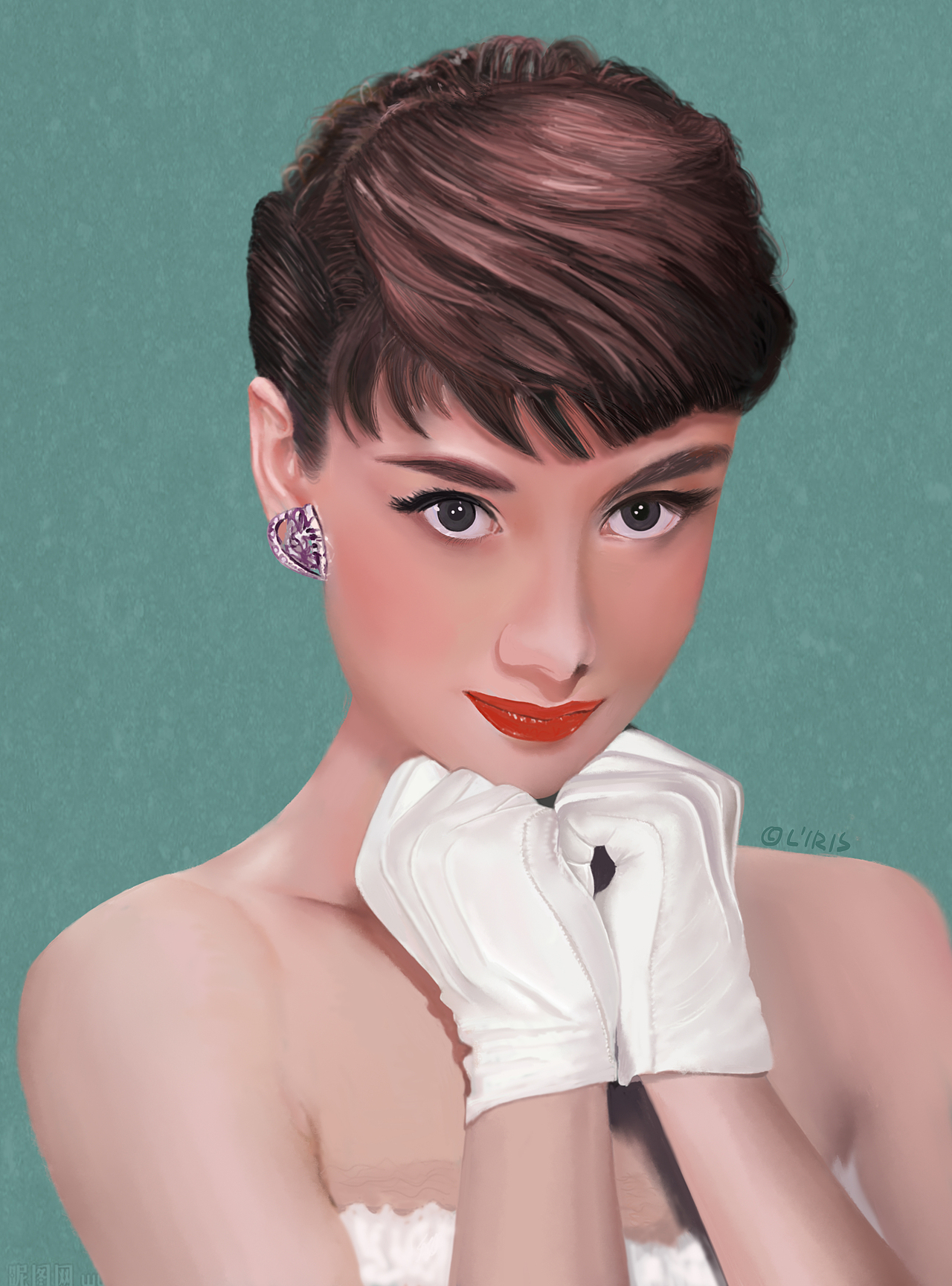 厚涂-"永远的女神奥黛丽赫本"|插画|创作习作|石榴liris_原创作品