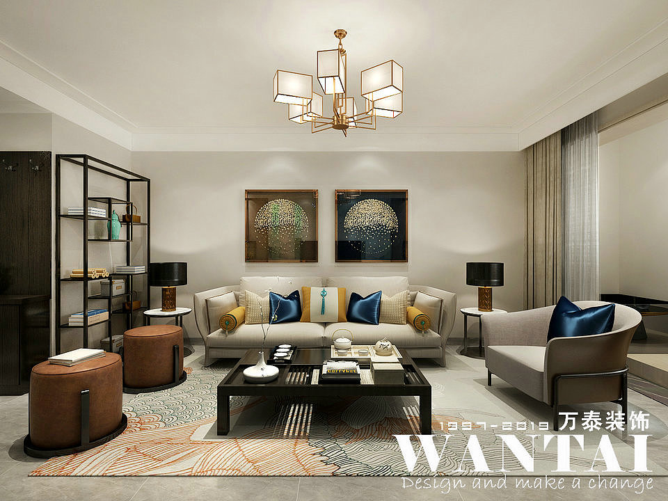 泰安装修 | 泰安乐活小镇150㎡新中式装修风格效果图